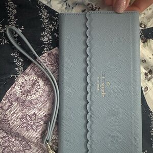 Kate Spade Light Blue Scalloped Wristlet